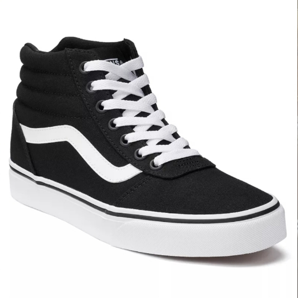 Vans (Size 8) Black &amp; White Classic Lace-up High-Top Outdoor Streetwear Sneakers